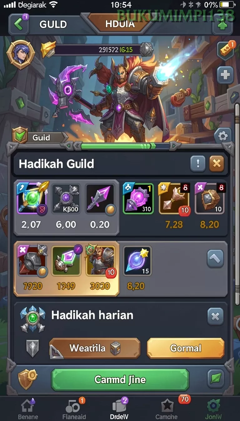 Cuplikan layar PGG68 — menu navigasi